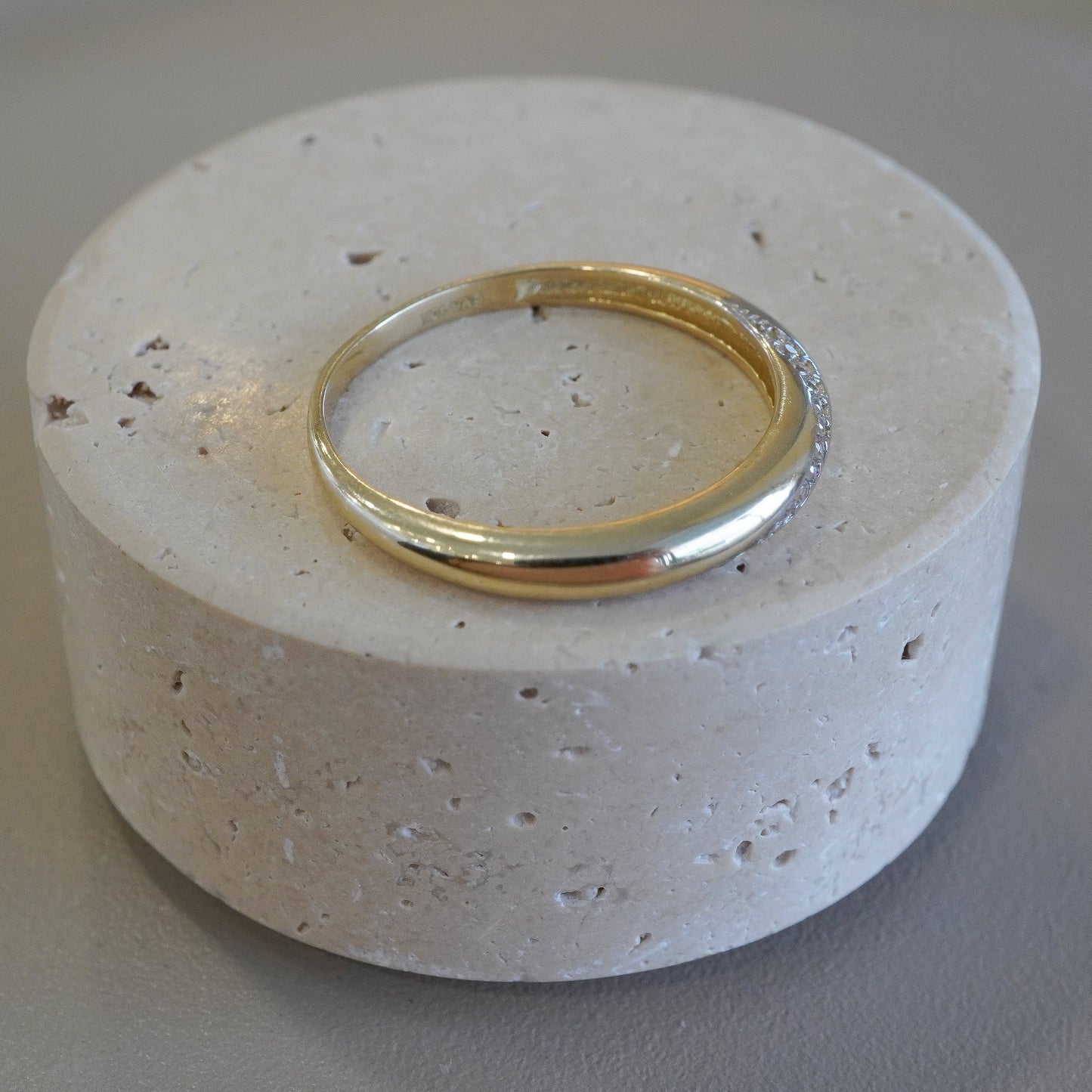 10k Yellow Gold Eternity Band Ring with Cubic Zirconia-16126