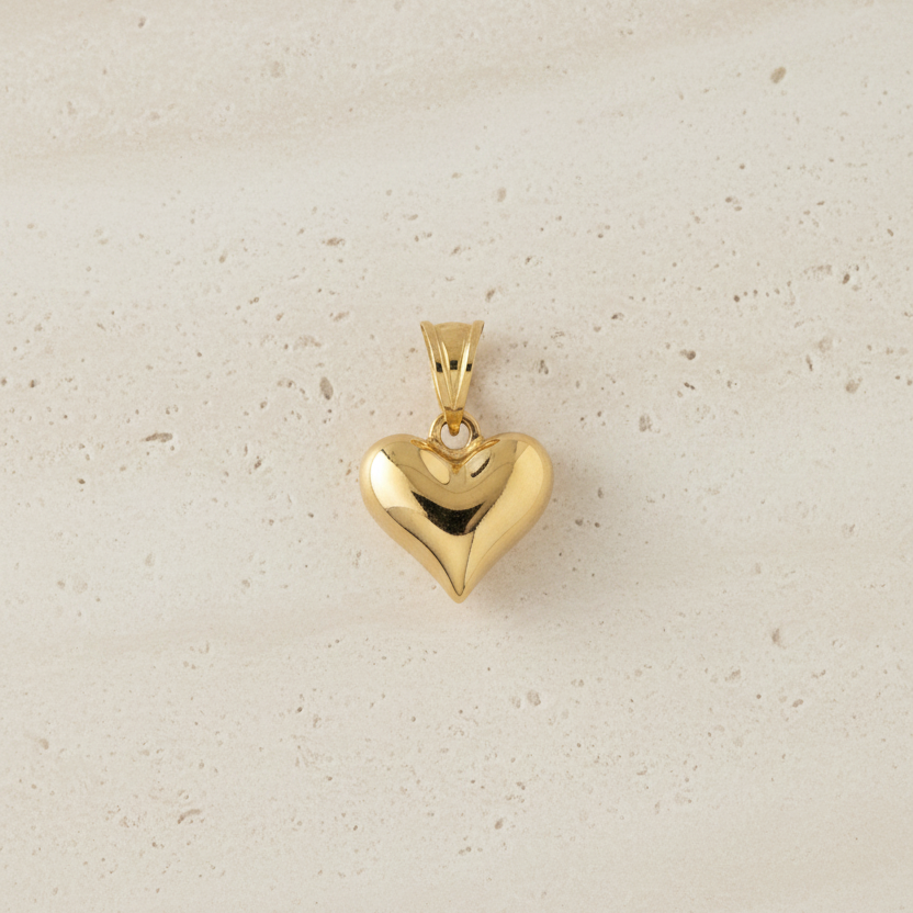 14 Kt Heart Puff Charm