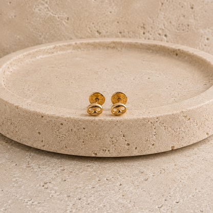 18KT Infinity Stud Earrings