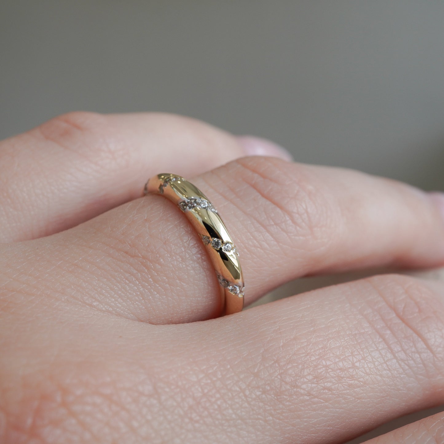 10k Yellow gold solitaire cubic zirconia ring-16125
