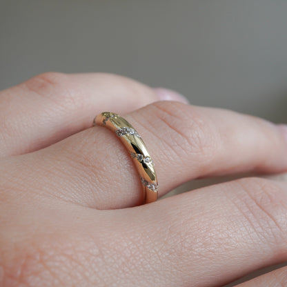 10k Yellow gold solitaire cubic zirconia ring-16125
