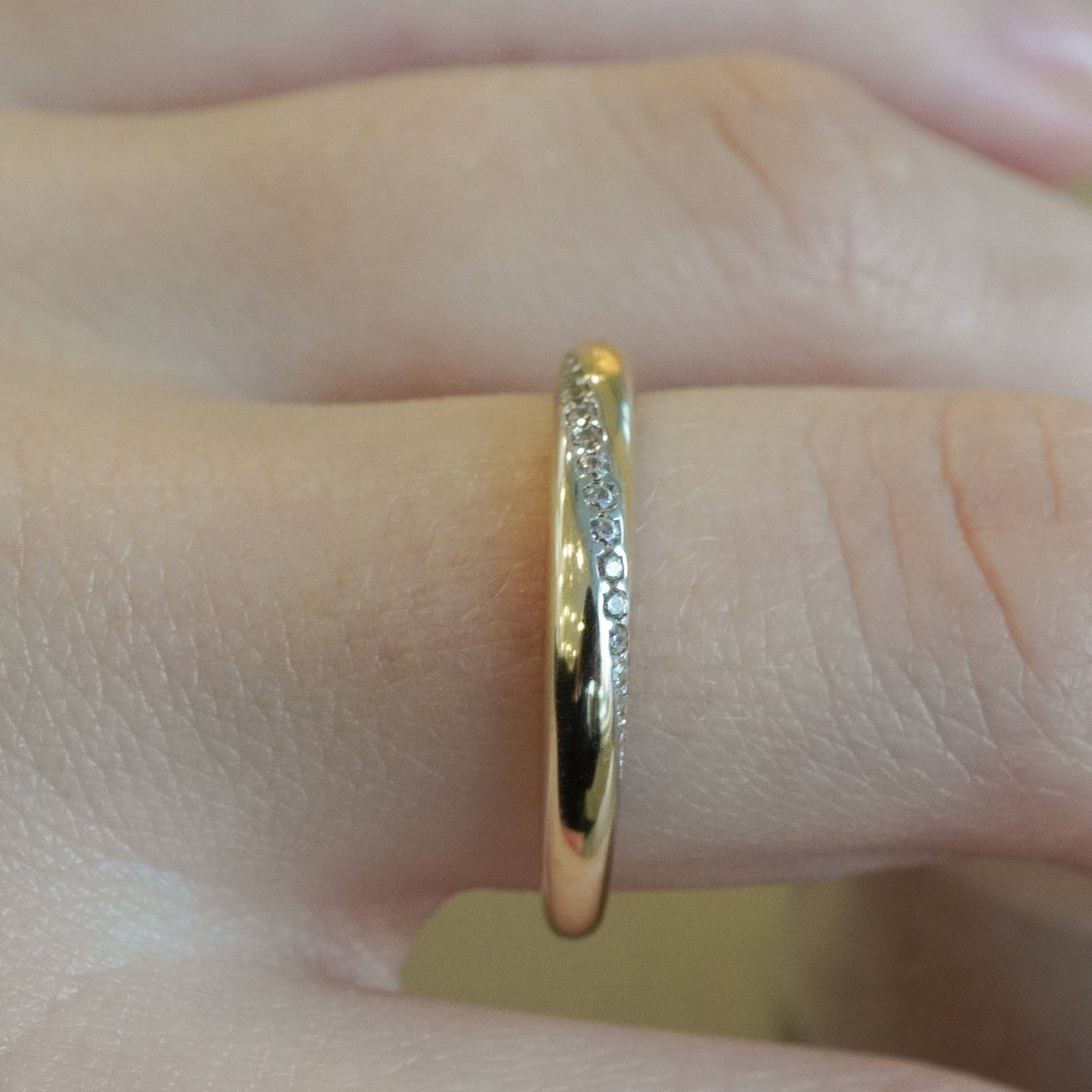 10k Yellow Gold Eternity Band Ring with Cubic Zirconia-16126