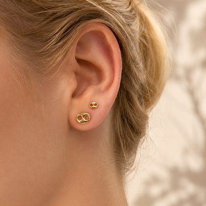 18KT Infinity Stud Earrings