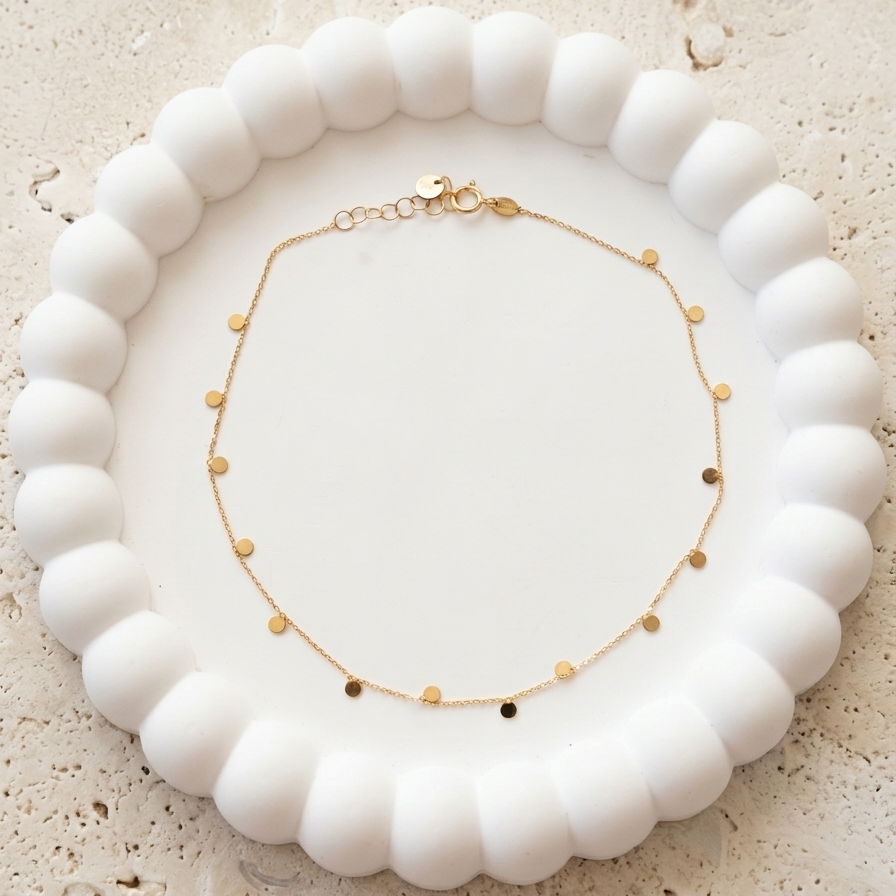 14kt Balls Anklet - 17540