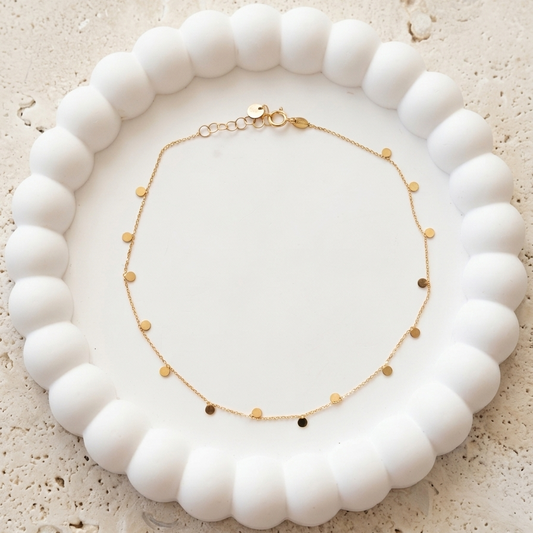 14kt Balls Anklet - 17540