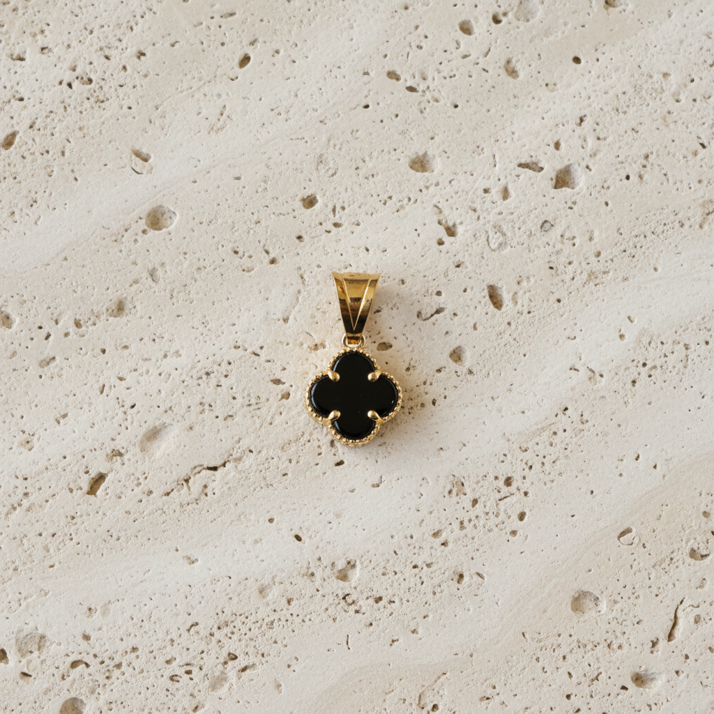 10Kt Black Flower Charm - Medium.