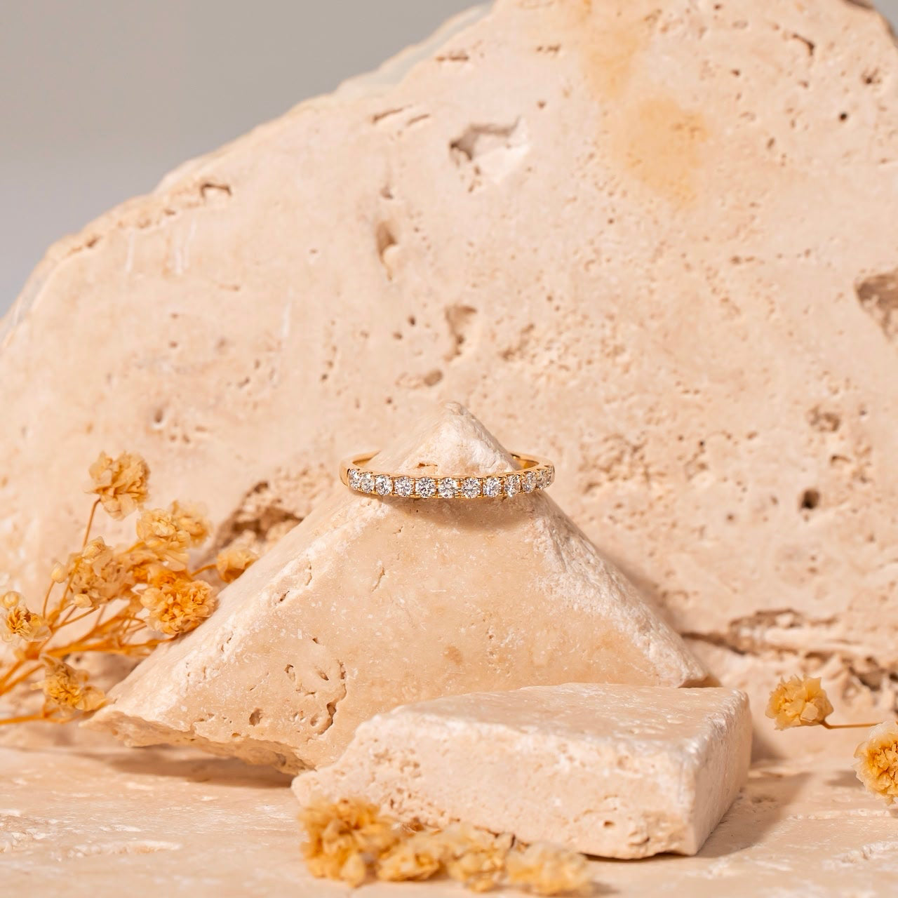 14KT Minimalist Ring with Natural Diamond