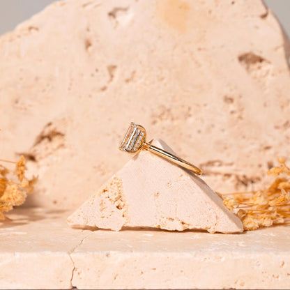 14KT Minimalist Ring with Lab Diamond