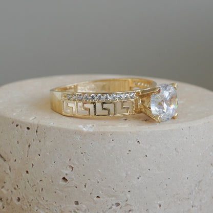 14k Yellow Gold Ring with Cubic Zirconia-16168