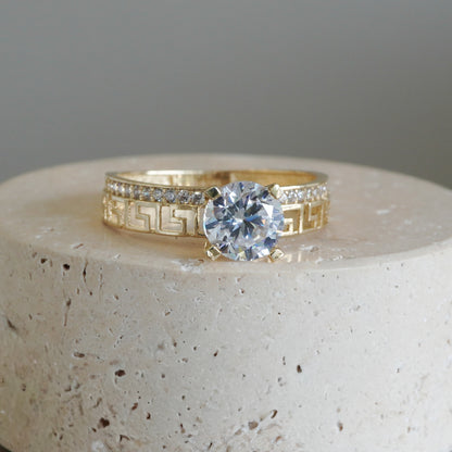 14k Yellow Gold Ring with Cubic Zirconia-16168